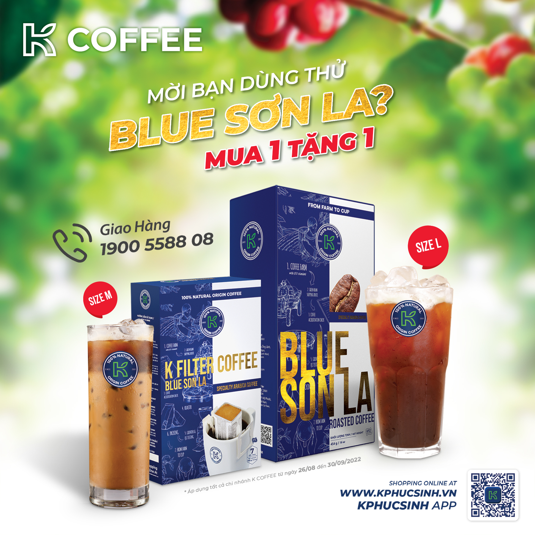 🎁[MUA 1 TẶNG 1] CÀ PHÊ K COFFEE BLUE SƠN LA 🥃
